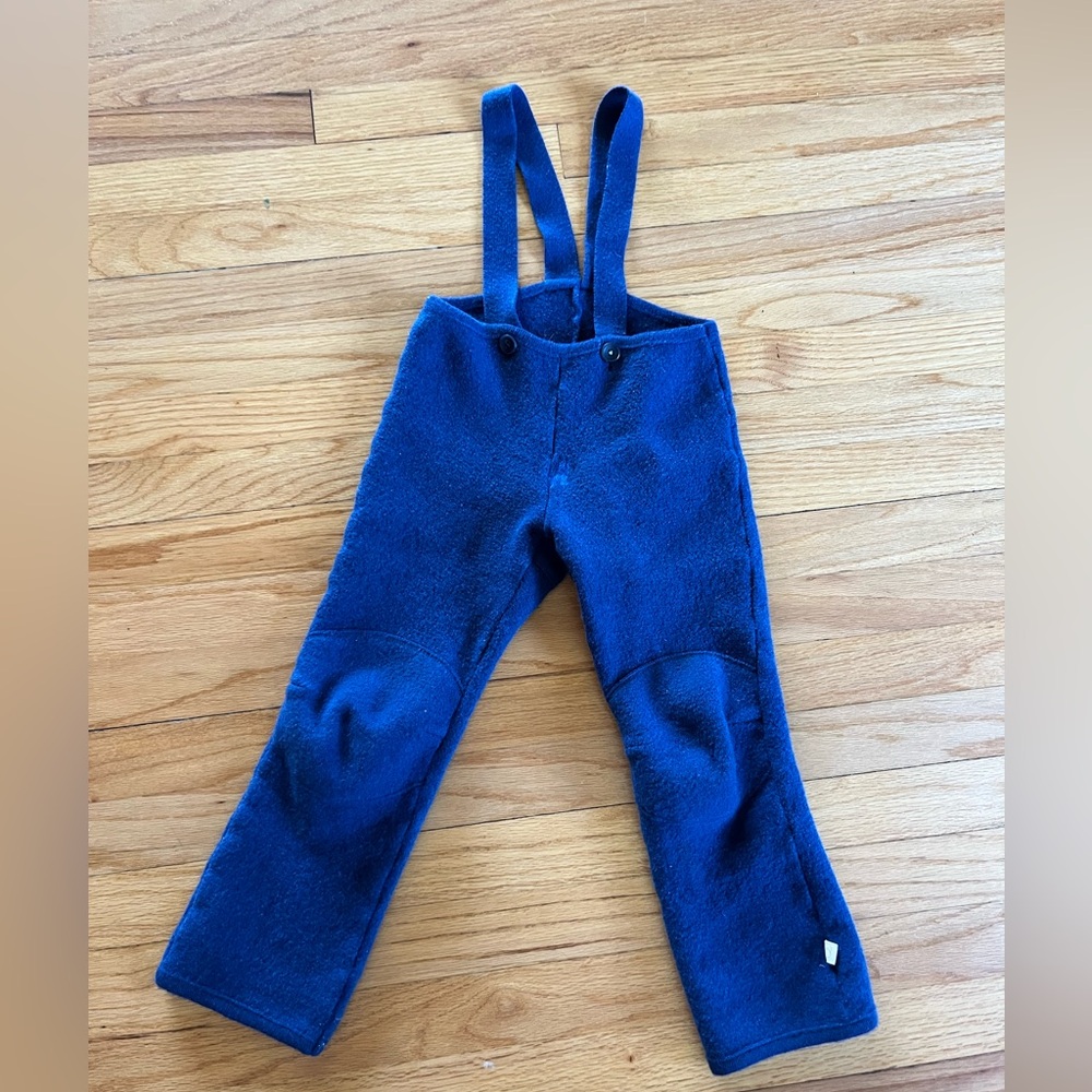 Navy blue disana boiled wool dungarees